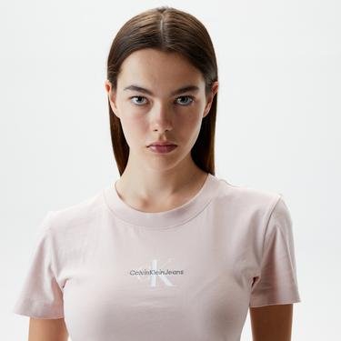  Calvin Klein Jeans Monologo Kadın Pembe T-shirt