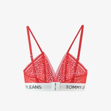  Tommy Jeans Unlined Triangle Kadın Kırmızı Bra