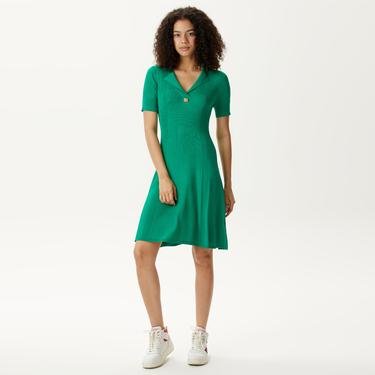  Tommy Hilfiger Rib Button F&F Kadın Yeşil Elbise