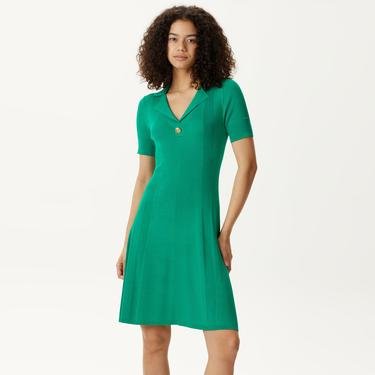 Tommy Hilfiger Rib Button F&F Kadın Yeşil Elbise