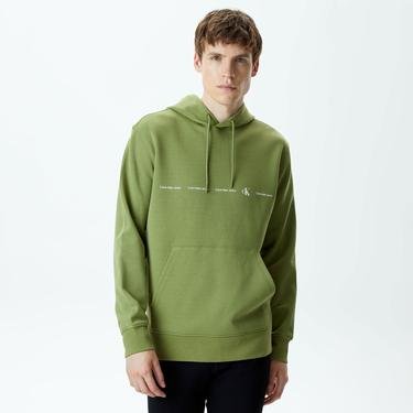  Calvin Klein Jeans Logo Repeat Erkek Yeşil Sweatshirt