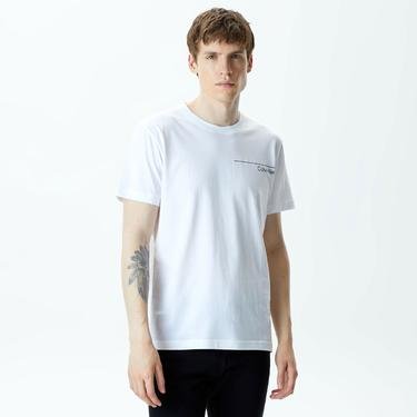  Calvin Klein Bisiklet Yaka Erkek Beyaz T-shirt