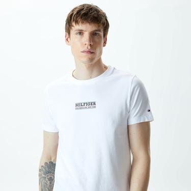  Tommy Hilfiger Small Erkek Beyaz T-Shirt