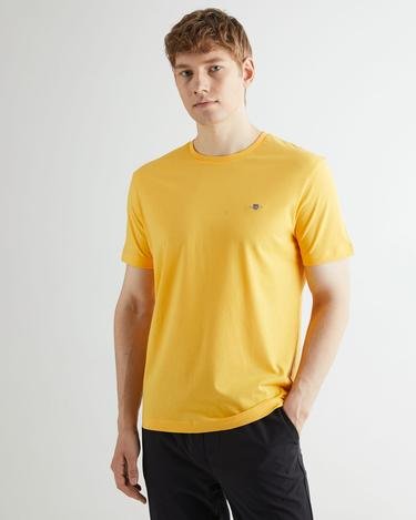  GANT Erkek Sarı Regular Fit Bisiklet Yaka Logolu T-shirt