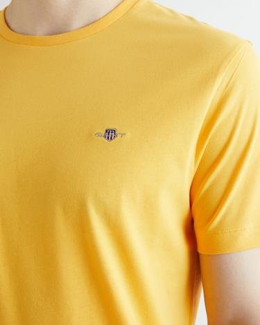  GANT Erkek Sarı Regular Fit Bisiklet Yaka Logolu T-shirt