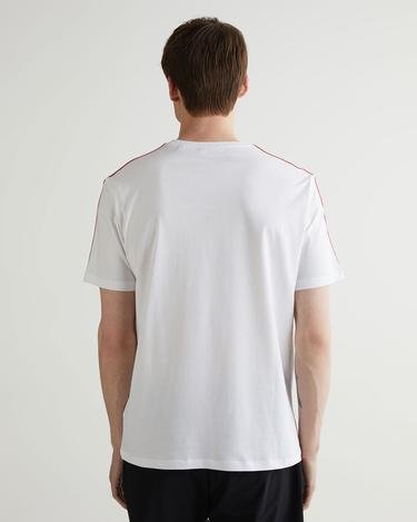  GANT Erkek Beyaz Regular Fit Bisiklet Yaka Renk Bloklu T-shirt