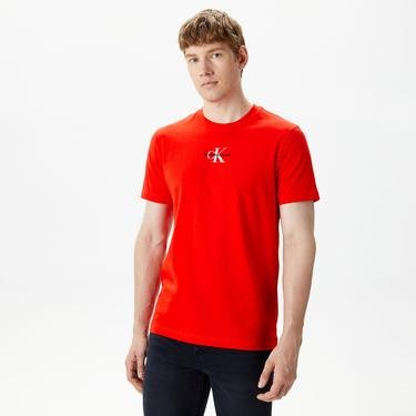  Calvin Klein Jeans Monologo Erkek Kırmızı T-shirt
