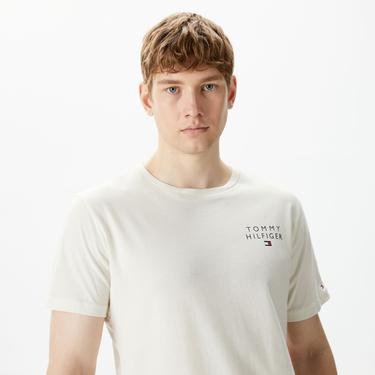  Tommy Hilfiger Logo Erkek Beyaz T-Shirt