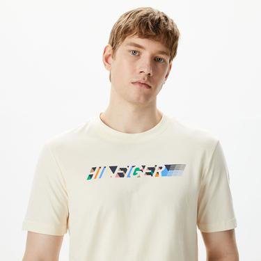  Tommy Hilfiger Multicolour Erkek Bej T-Shirt