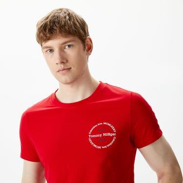  Tommy Hilfiger Roundle Erkek Kırmızı T-Shirt