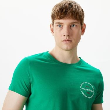  Tommy Hilfiger Roundle Erkek Yeşil T-Shirt