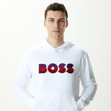  Boss Seeger 99 Erkek Beyaz Sweatshirt