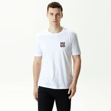  Hugo Hugo-Dimento Erkek Beyaz T-Shirt
