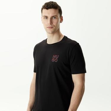  Hugo Hugo-Dimento Erkek Siyah T-Shirt