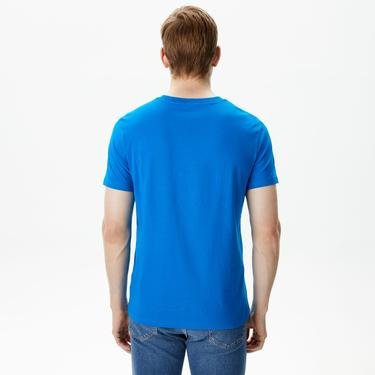  Calvin Klein Bisiklet Yaka Erkek Mavi T-shirt