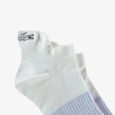  Lacoste Kadın Renk Bloklu Beyaz Çorap