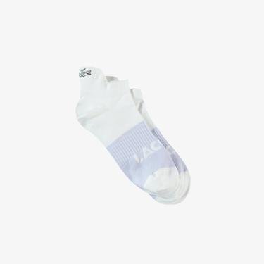  Lacoste Kadın Renk Bloklu Beyaz Çorap