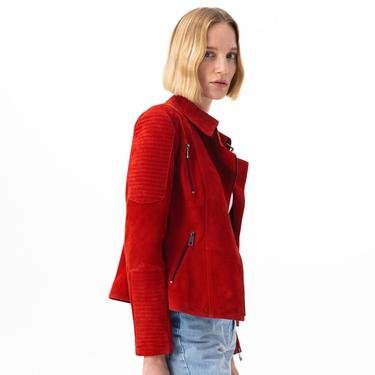  Akadia Kırmızı Kadın Süet Deri Ceket