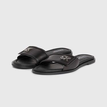  Calvin Klein Almond Flat Kadın Siyah Sandalet