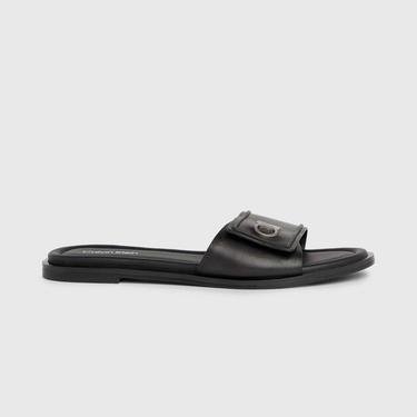  Calvin Klein Almond Flat Kadın Siyah Sandalet