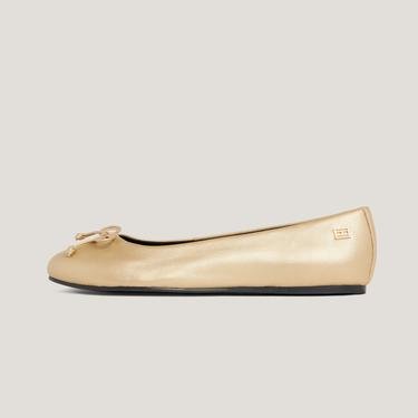  Tommy Hilfiger Essential Golden Ballerina Kadın Altın Rengi Babet