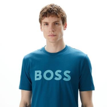  Boss Tiburt 354 Erkek Mavi T-Shirt