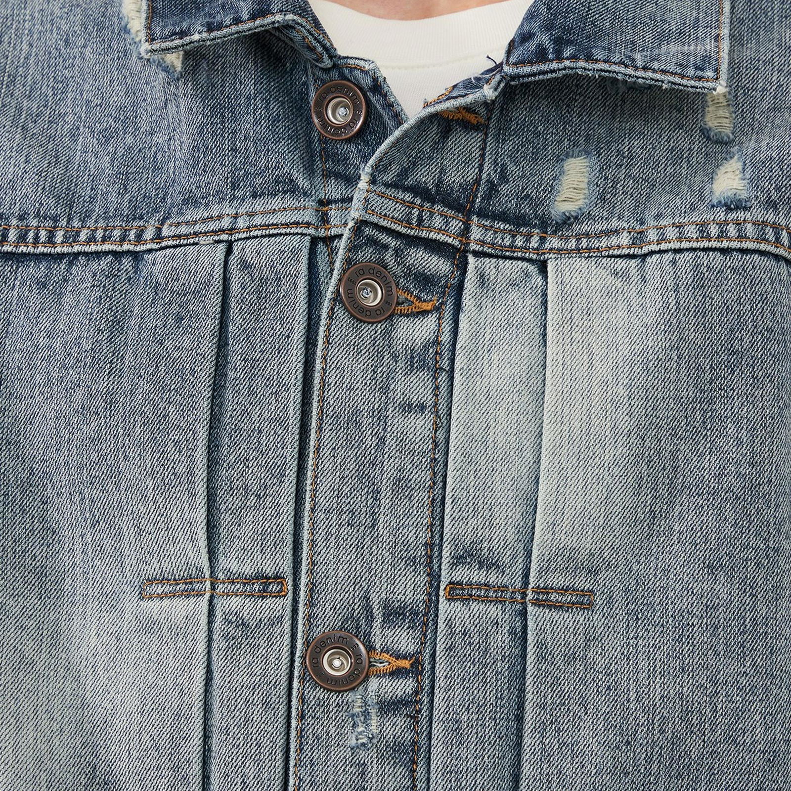 Ra Denim Erkek Vintage Yıkama Japanese Retro Trucker Ceket