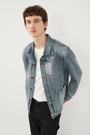  Ra Denim Erkek Vintage Yıkama Japanese Retro Trucker Ceket