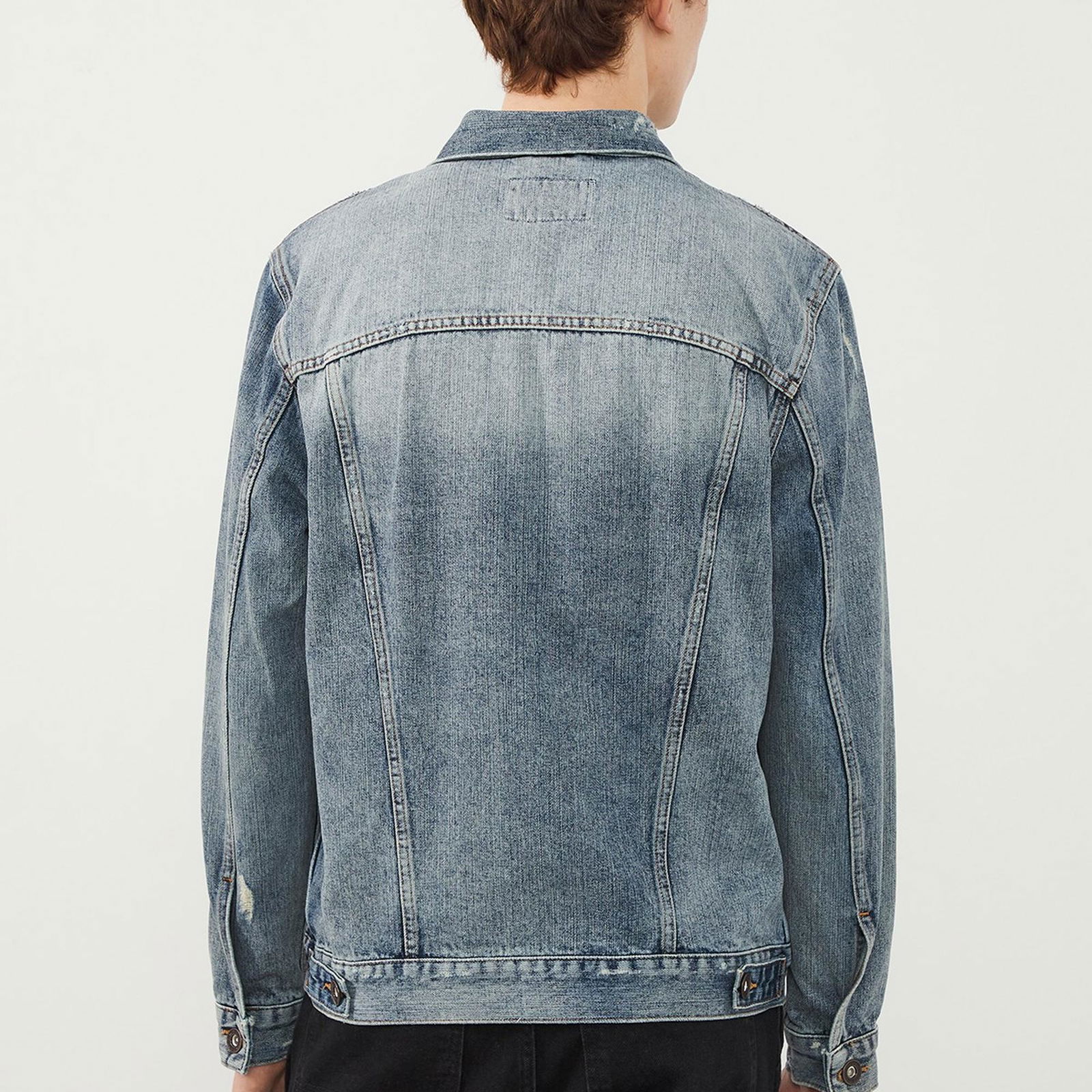 Ra Denim Erkek Vintage Yıkama Japanese Retro Trucker Ceket