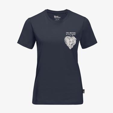  Jack Wolfskin Discover Heart Kadın Lacivert T-Shirt