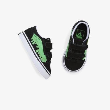  Vans Old Skool V Bebek Siyah/Yeşil Sneaker