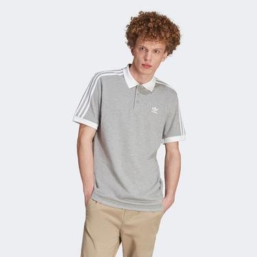  adidas 3-Stripe Polo Erkek Gri T-Shirt