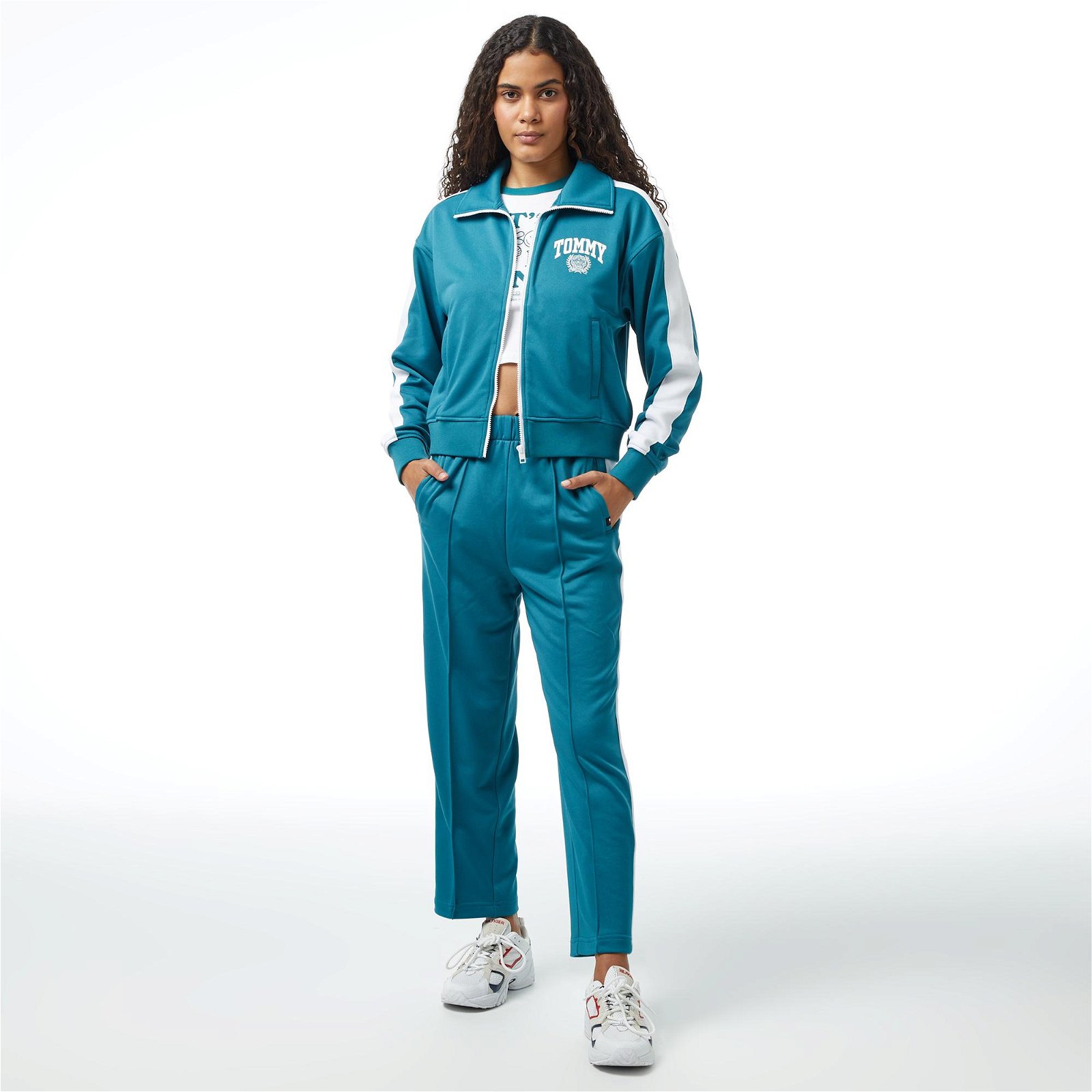 Tommy Jeans Varsity Sport 2 Track Kadın Mavi Sweatshirt