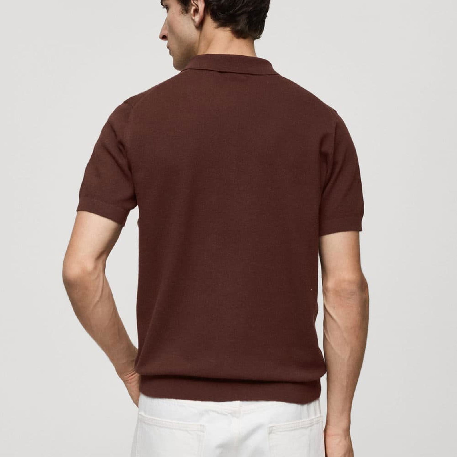 Mango Erkek Kısa Kollu Triko Polo Gömlek Bordo