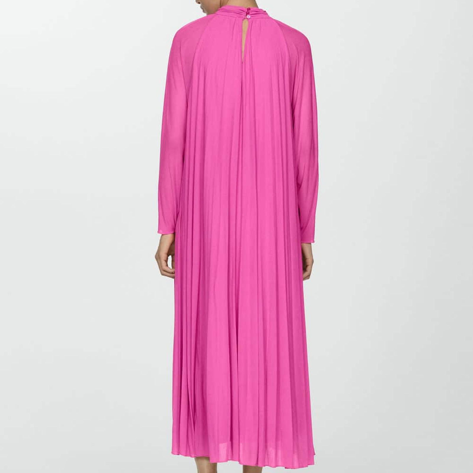 Mango Kadın Pilili Uzun Elbise Pembe