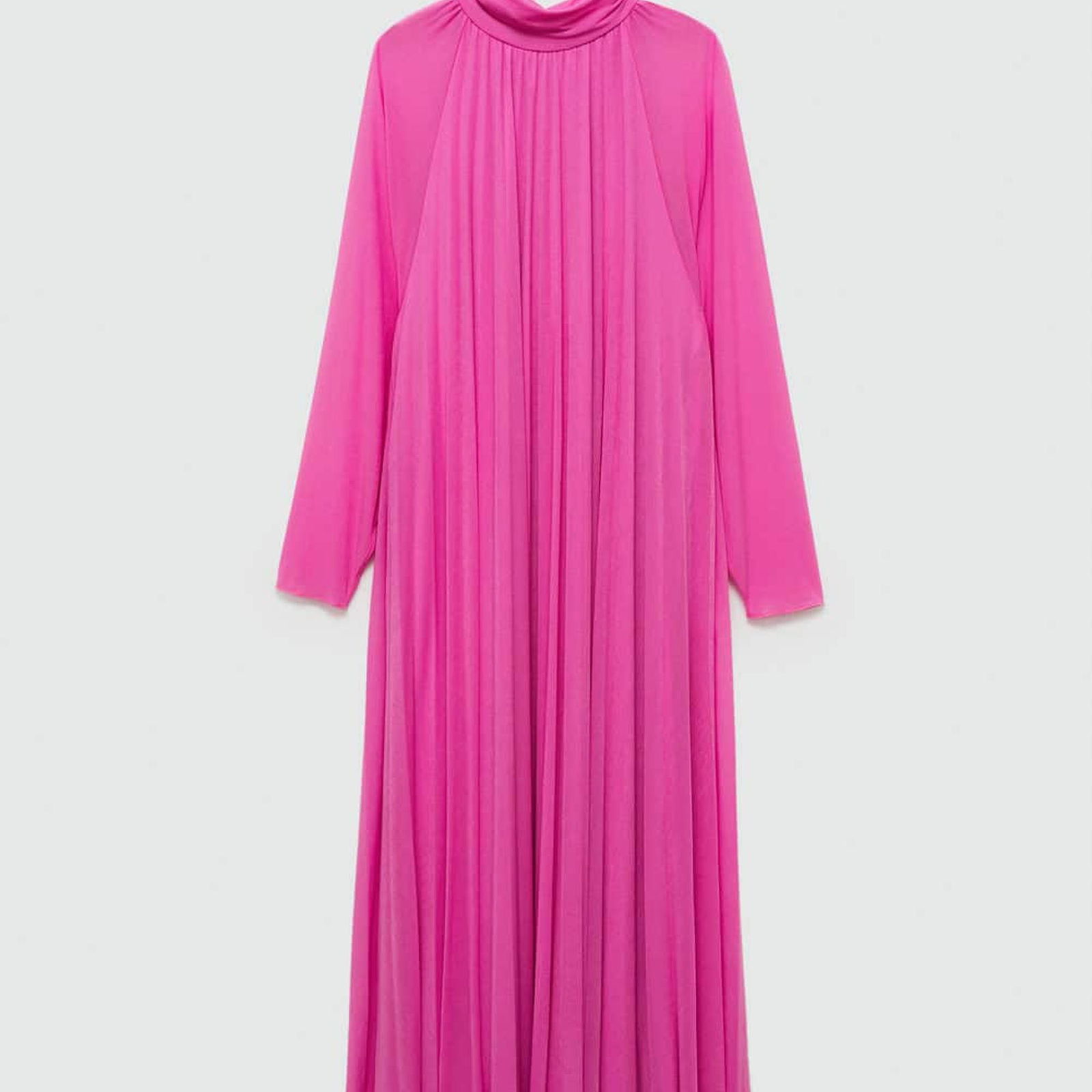Mango Kadın Pilili Uzun Elbise Pembe