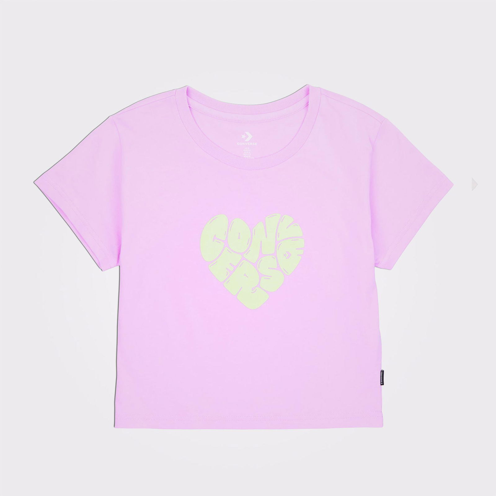 Converse Heart Slim Fit Kadın Lila T-Shirt