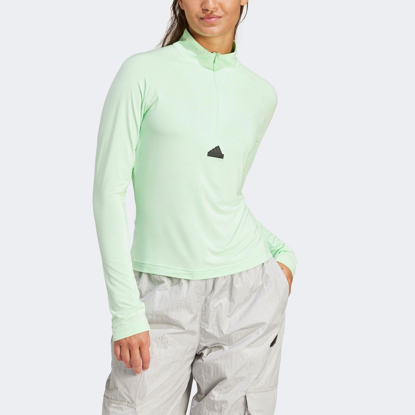 adidas C Esc Q1 Ls Kadın Yeşil Koşu Sweatshirt