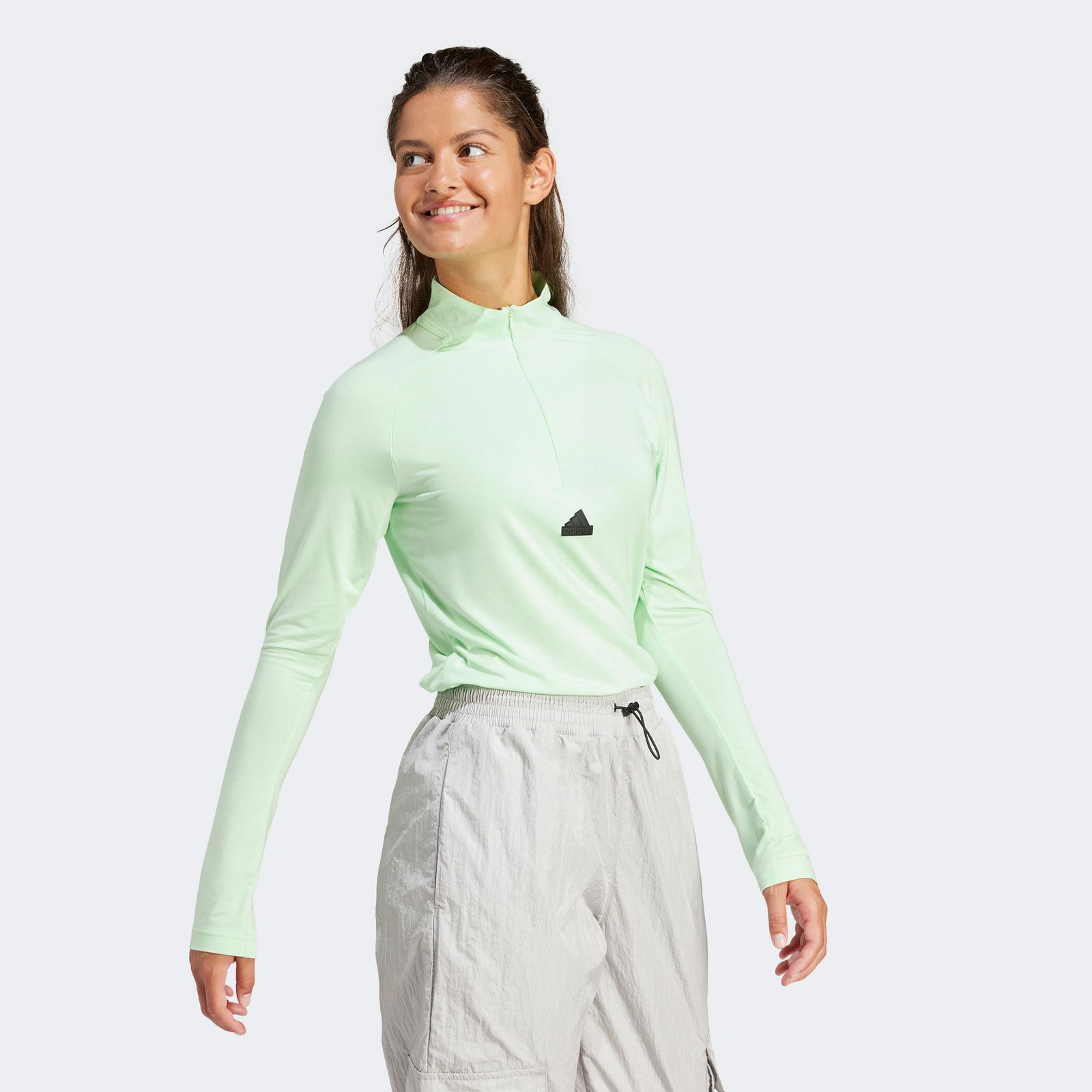 adidas C Esc Q1 Ls Kadın Yeşil Koşu Sweatshirt