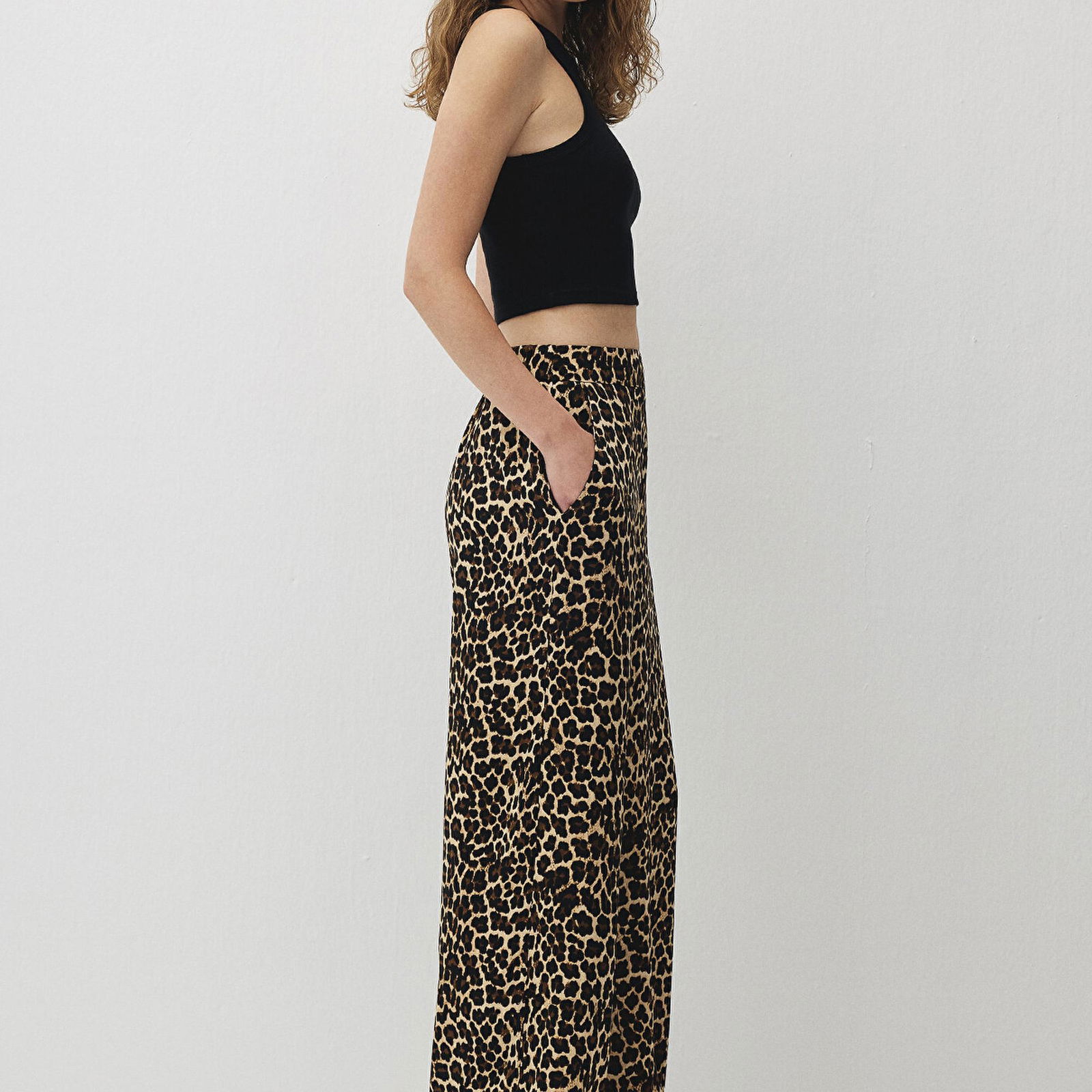 Mavi Leopar Baskılı Pantolon 1010904-88691