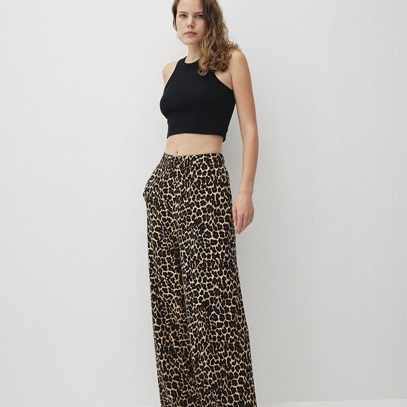 Mavi Leopar Baskılı Pantolon 1010904-88691
