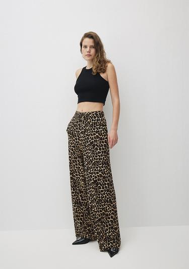  Mavi Leopar Baskılı Pantolon 1010904-88691