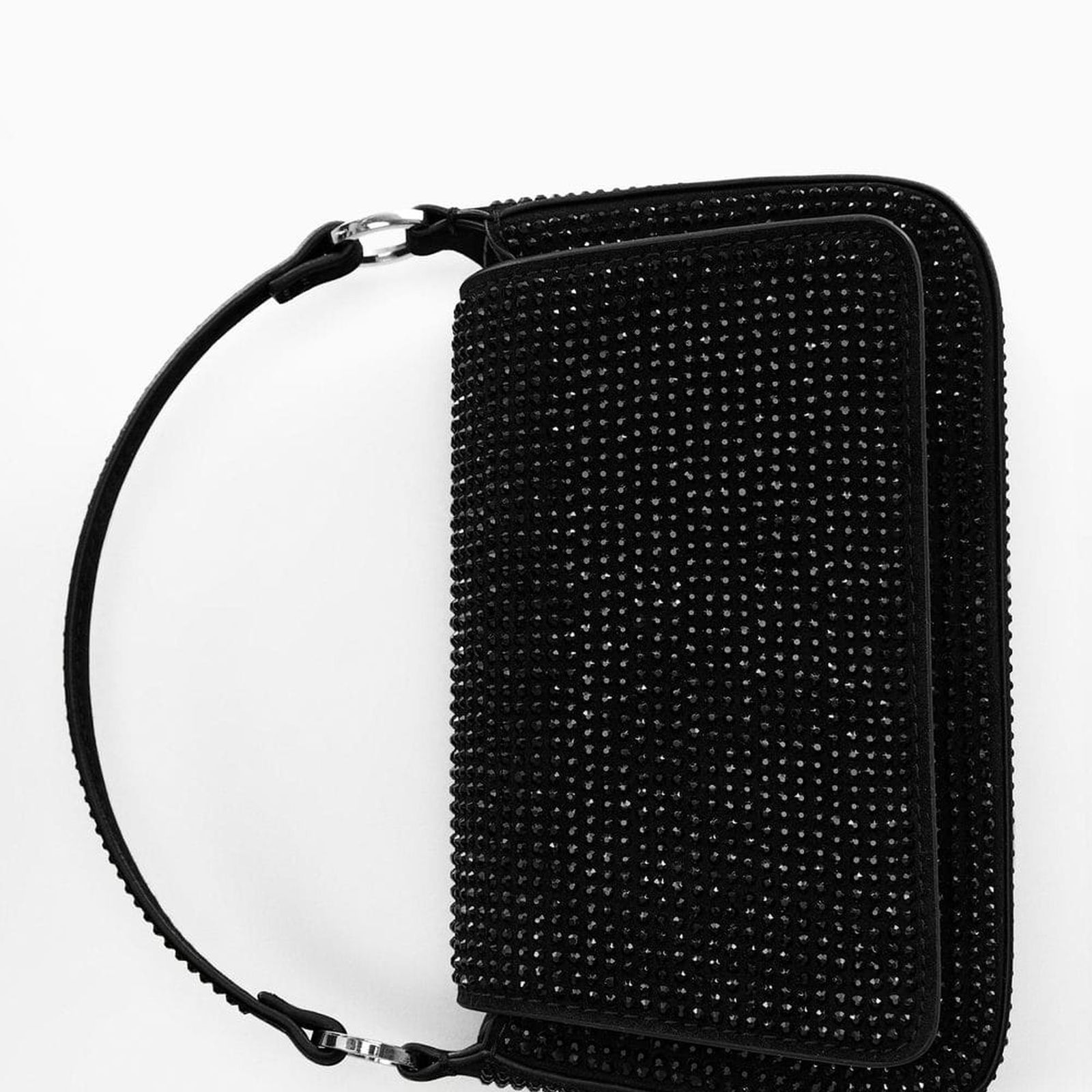 Mango Kadın Strass Taşlı Zincirli Mini Çanta Siyah