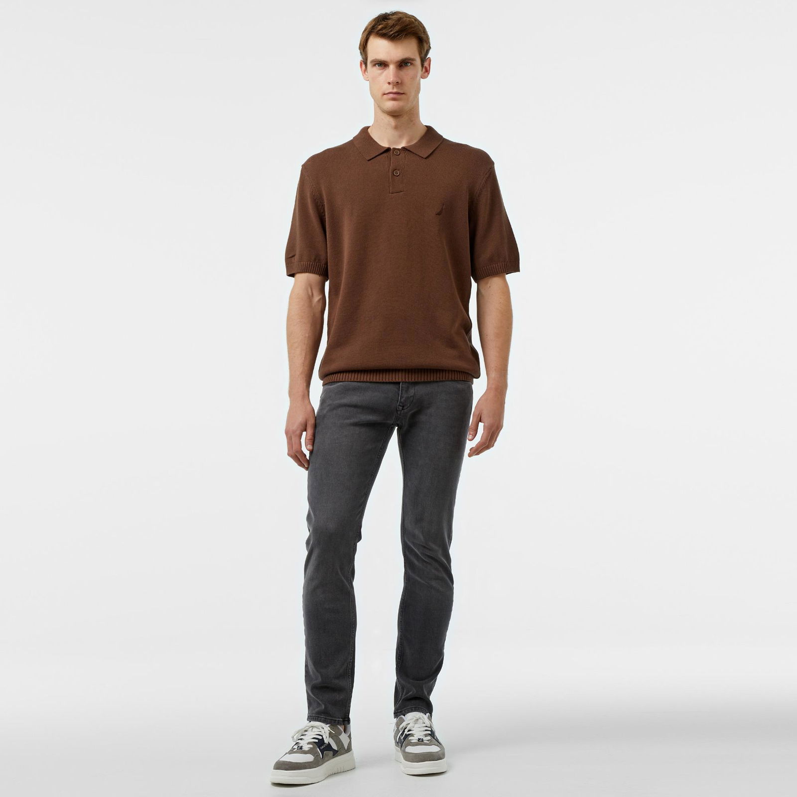 Nautica Erkek Gri Slim Fit Denim Pantolon