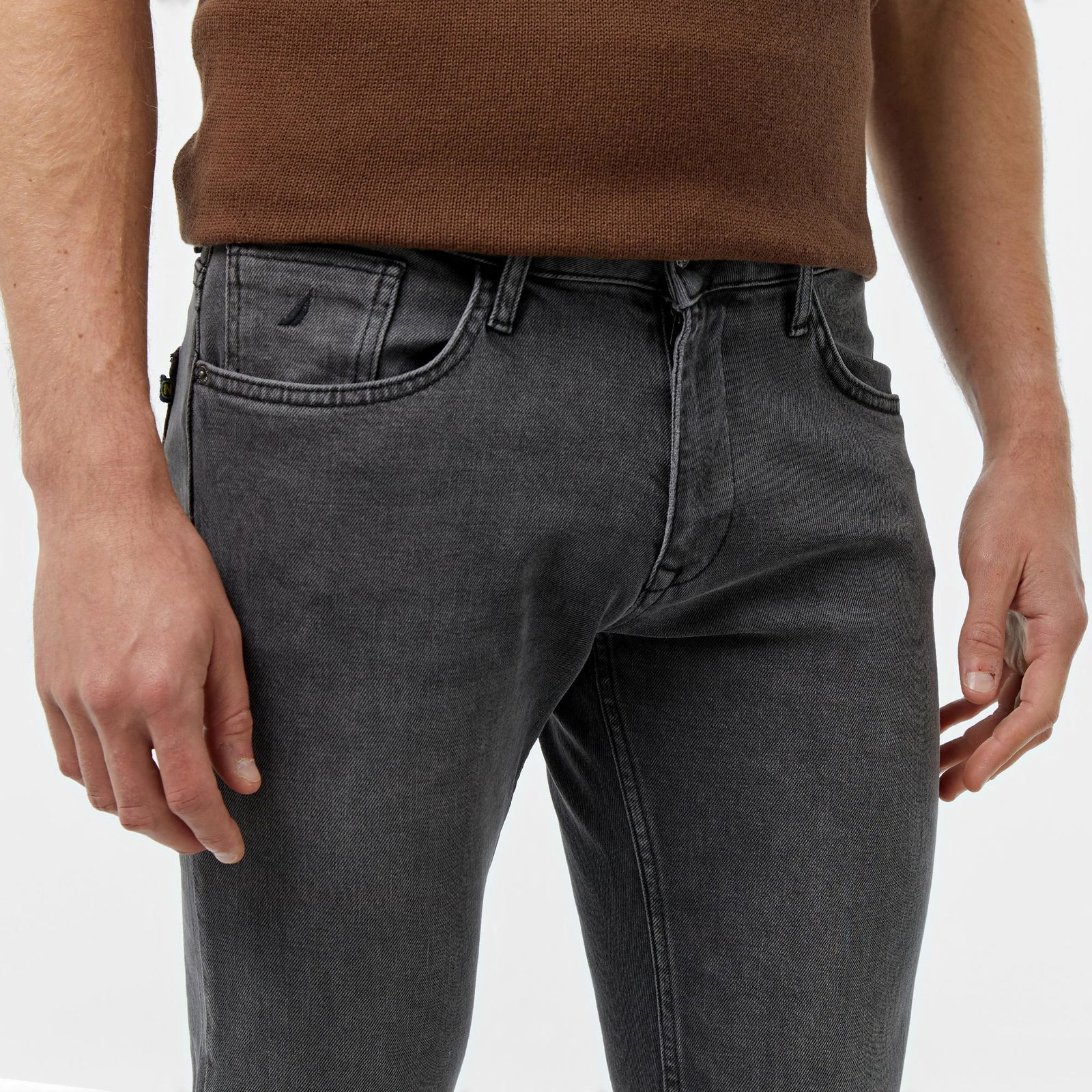 Nautica Erkek Gri Slim Fit Denim Pantolon