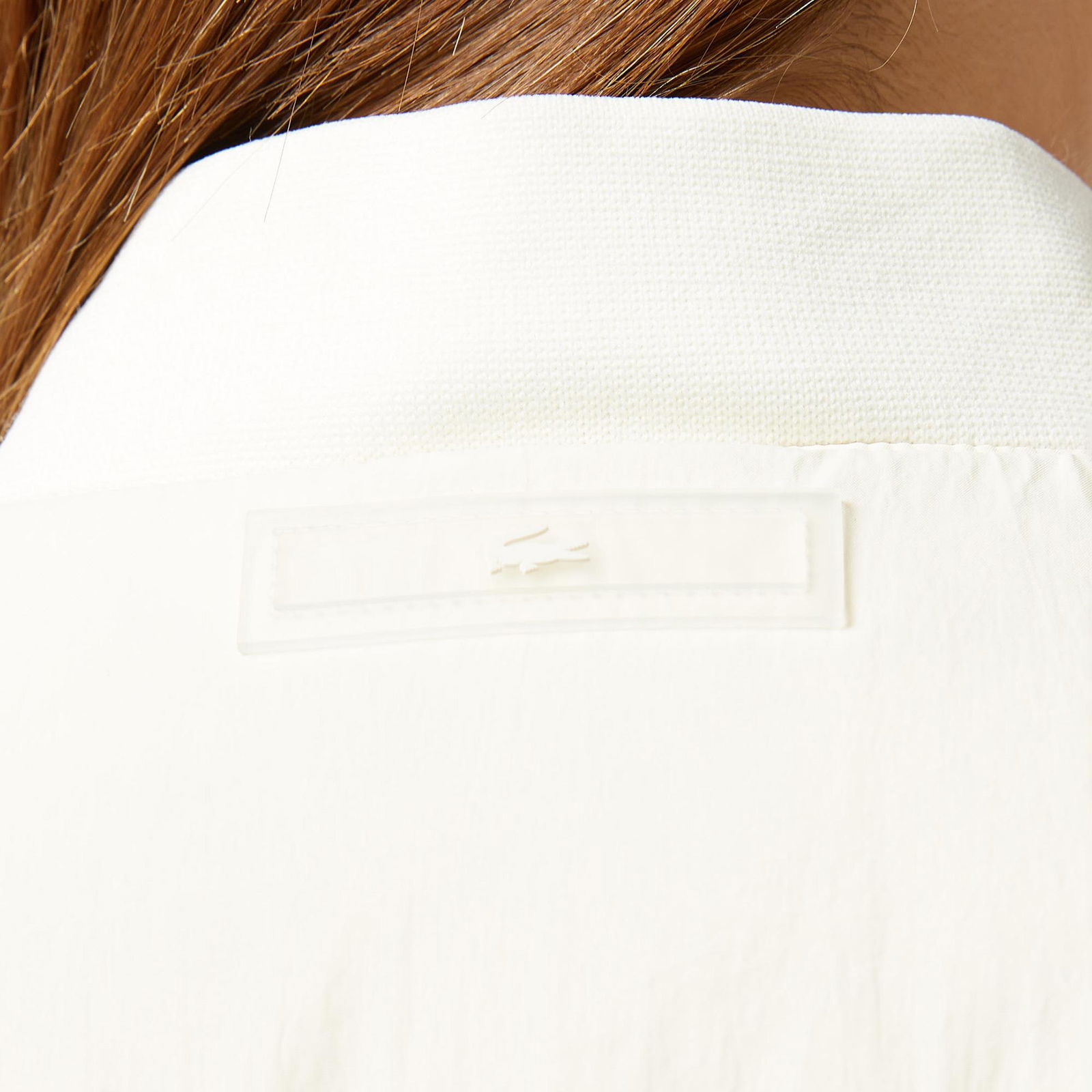 Lacoste Kadın Relaxed Fit Dik Yaka Krem Mont