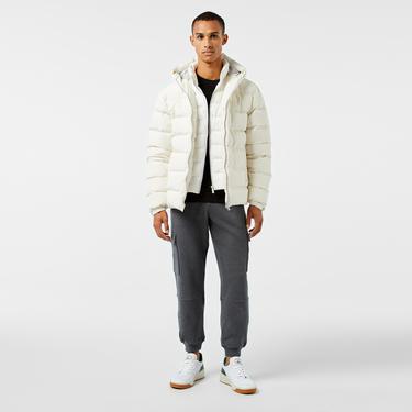 Lacoste Erkek Regular Fit Kapüşonlu Beyaz Şişme Mont
