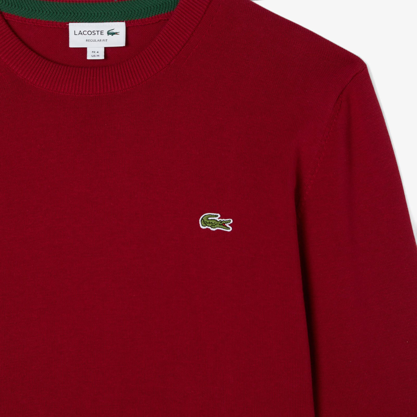 Lacoste Erkek Regular Fit Bisiklet Yaka Organik Pamuk Kırmızı Kazak