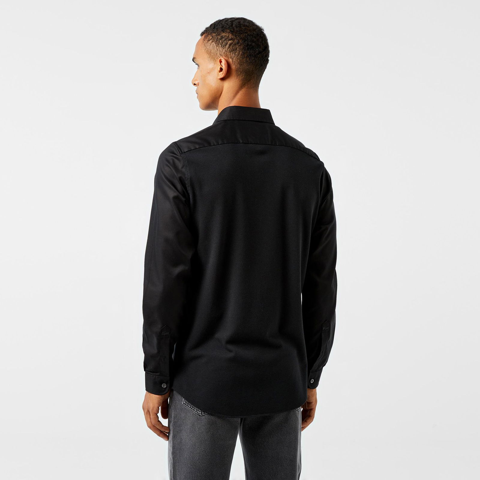 Lacoste Erkek Slim Fit Düğmeli Yaka Siyah Gömlek