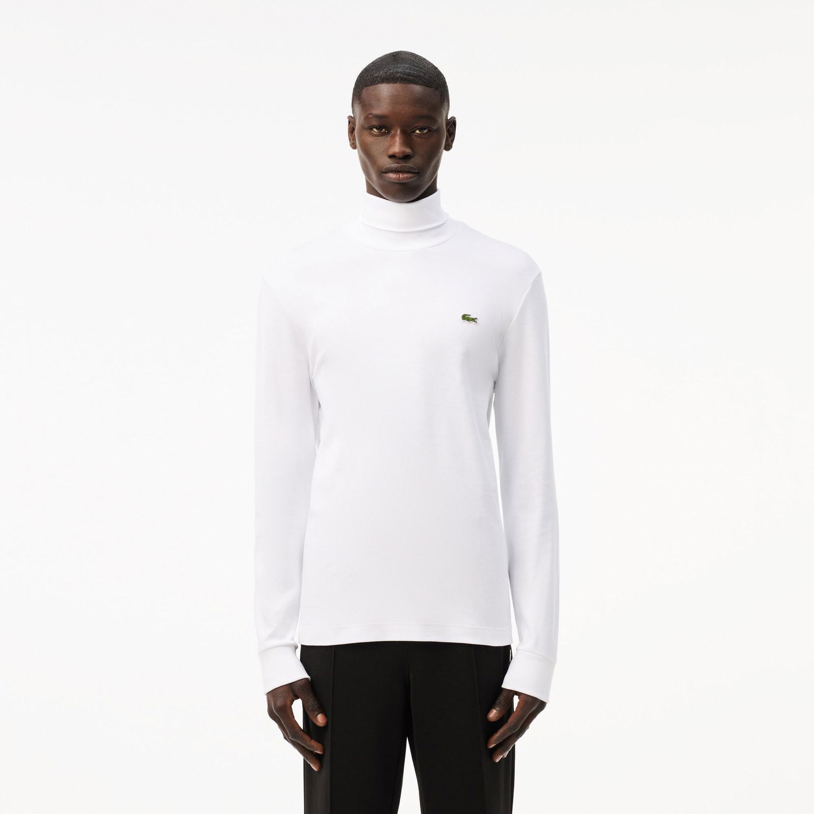Lacoste Erkek Regular Fit Boğazlı Yaka Beyaz T-shirt
